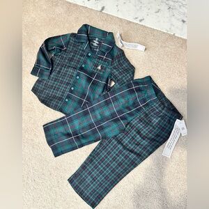 NEW Gap Toddler Boy Plaid Button Up Pjs (3T)